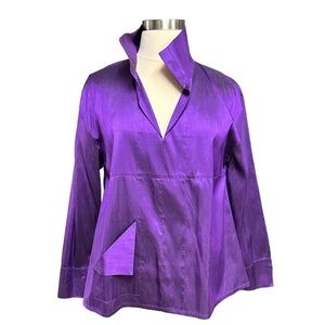 Beautiful 100 percent Silk Purple Allin B Designs Blouse
